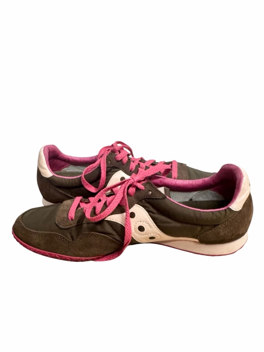 Saucony Bullet Sneakers Women’s 12 Brown Pink Suede Nylon Retro Low Top Running - Picture 7 of 10